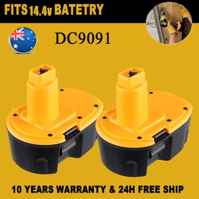 2PACK DC9091 Ni-Mh 4.8Ah Battery for Dewalt 14.4Volt XRP DW9091 DW9094 DE9038 AU