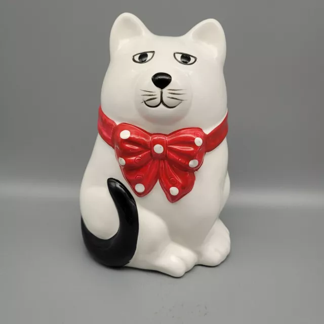 Vintage Cat Piggy Bank with Stopper 7 1/2" High