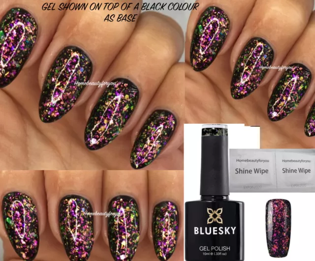 Bluesky Gel Nail Polish Galaxy 02 Clear with Chameleon Flakes UV LED Soak Off