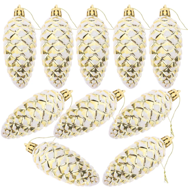 Breloques pendentif pommes de pin, 10 pièces, ornements d'arbre de noël,