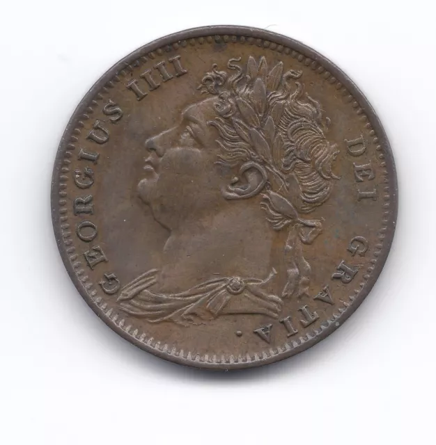 1825 OVER 5 Farthing UNC LUSTRE Superb example - very RARE