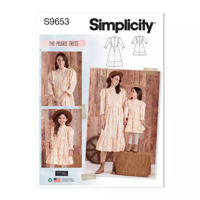 SIMPLICITY Patrón de Costura S9653 NIÑOS Y Misses 'Vestido Por Elaine Heigl Des