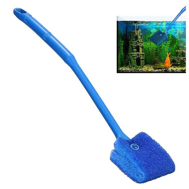 Fish Tank Long Handle Algae Cleaner Glass Scraper Brush Aquarium Tool