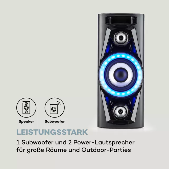 auna Audio System Lautsprecher Box integrierter Akku Party Bluetooth MP3 Player 3