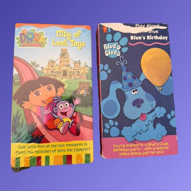 DORA THE EXPLORER Blue's Clues City of Lost Toys Blue's Birthday VHS ...