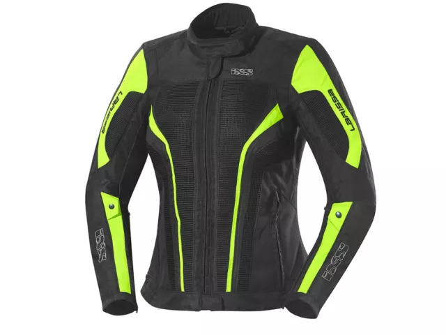 iXS Veste/Blouson en Tissu Femmes Larissa Noir-Jaune Blouson Moto En Polyester