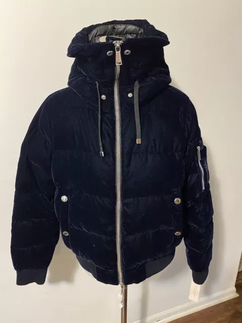 Bcbgeneration hooded velvet bomber coat deals