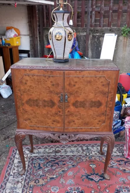 Stunning Vintage Drinks Cabinet Cocktail Cabinet Queen Anne Style Birr Walnut