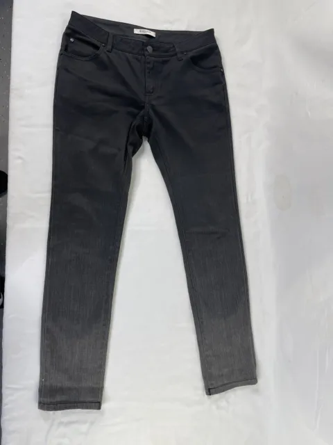 Women GIVENCHY PARIS Gradient Black / Gray Denim Straight Leg Jeans Size 42