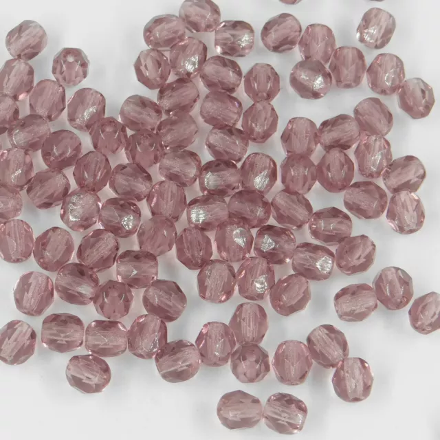 F6 LA *** 30 perles à facettes verre de Bohême 6MM LIGHT AMETHYST