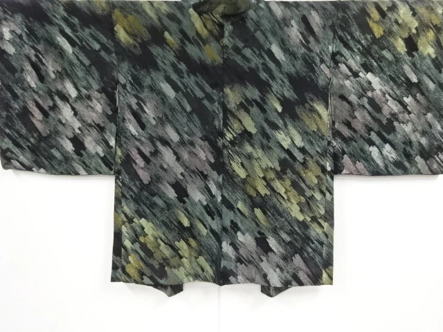 79344# Japanese Kimono / Antique Haori / Woven Abstract Diagonal Stripe