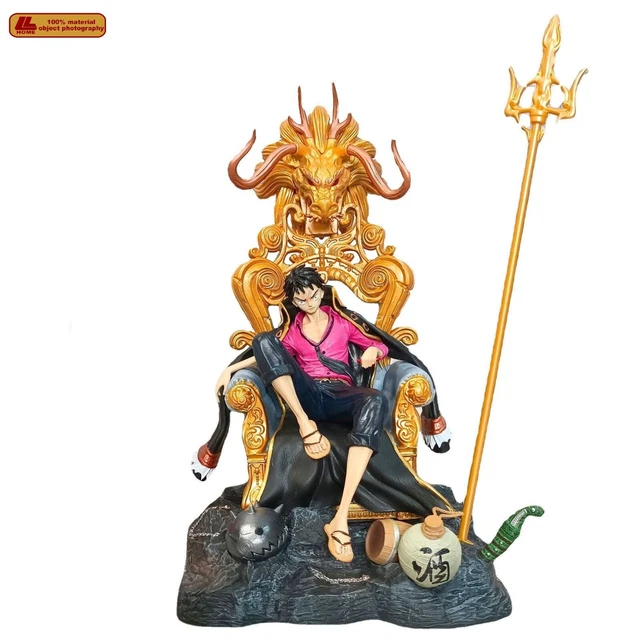 ANIME ONE PIECE Four Emperors Monkey D Luffy Sit Throne Figure Statue