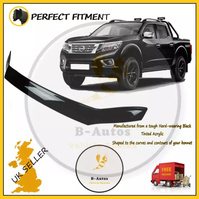 Bonnet Guard Bug Deflector To Fit Nissan Nivara 2016+ Protector Black Bra