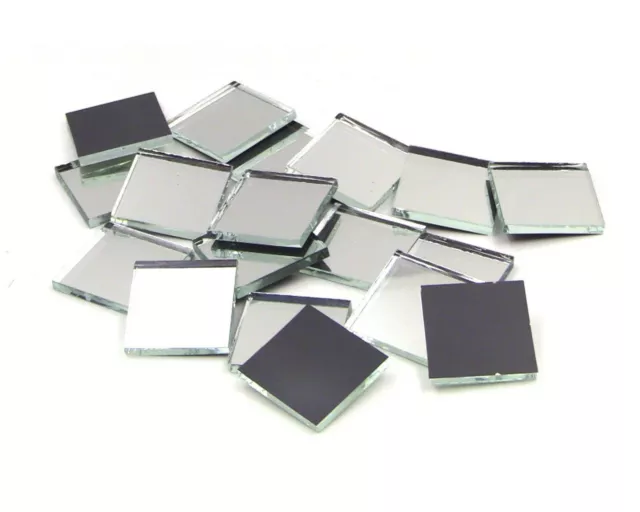 Silver Mirror Squares | Hand Cut Mosaic Glass Tile Shapes