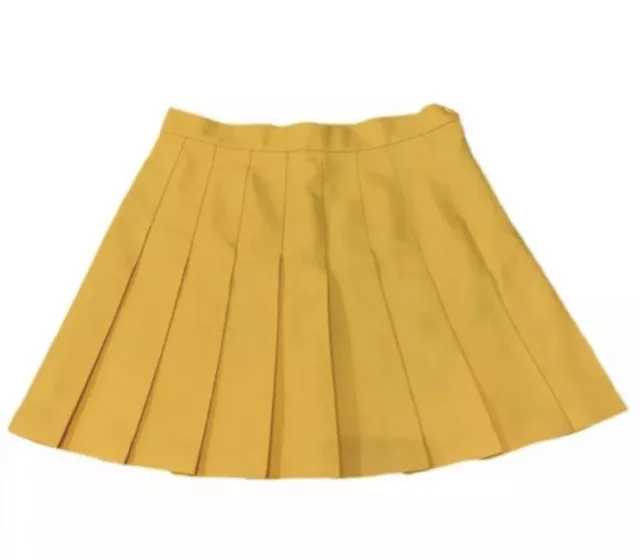 American Apparel Womens Gabardine Pleated Tennis Skirt Gold Size Small
