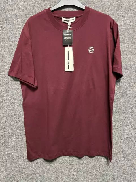 Alexander McQueen McQ Crew T-shirt collo Borgogna XL TD024 FF 07