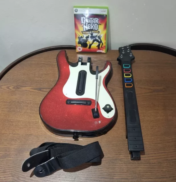 Guitar Hero Band Hero Wireless Guitar Xbox 360 With Strap - Tested & Working