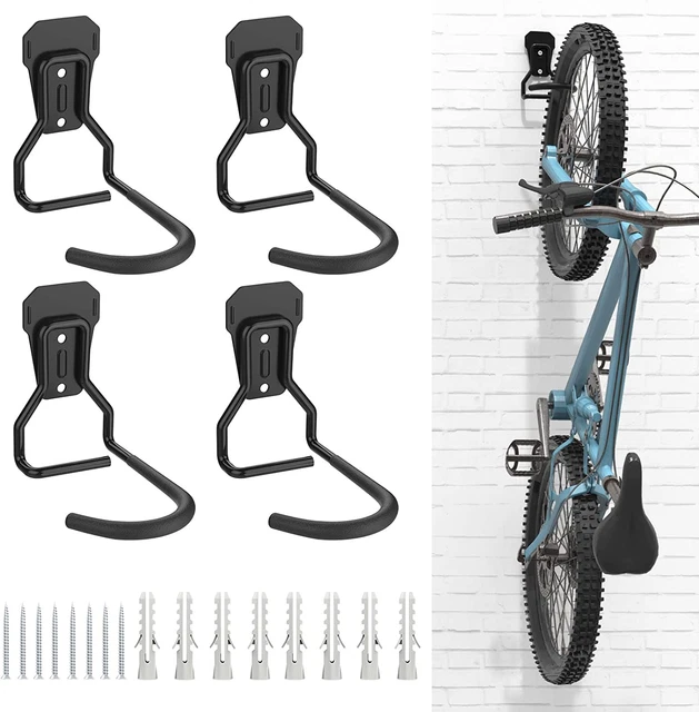 Bike Hanger Rack, [4 Pack] Heavy Duty Bike Hooks Wall Mount Rack Ho