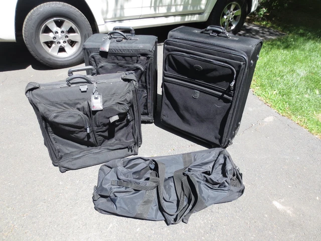 4 Large Tumi 'Wheeled' Luggage In Black Ballistic Nylon - Exc Cond - P/U Only