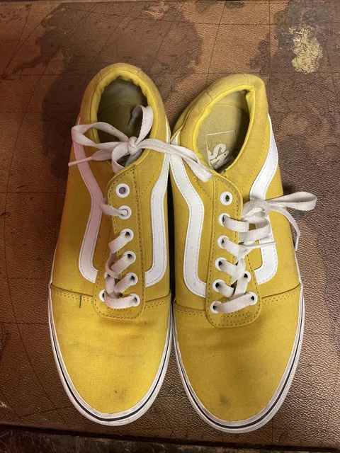 VANS Old Skool Womens 8.5 Neon yellow White Skate Lace Up Shoes VANS Old Skool Womens 8.5 Neon yellow White Skate Lace Up Shoes