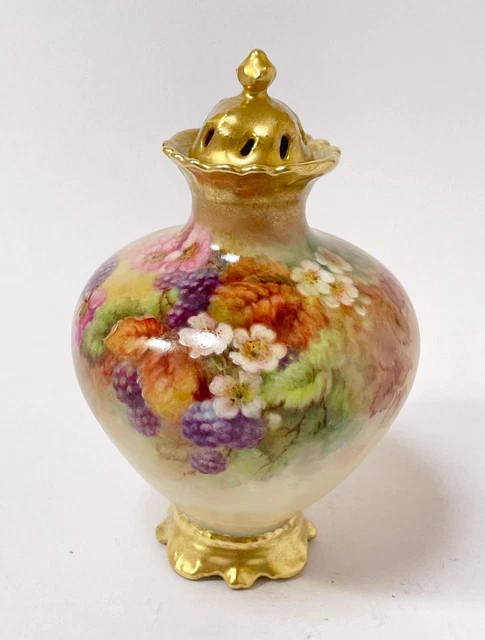 Antique Limoges France Hand Painted French Porcelain Potpourri Urn Artist Signed