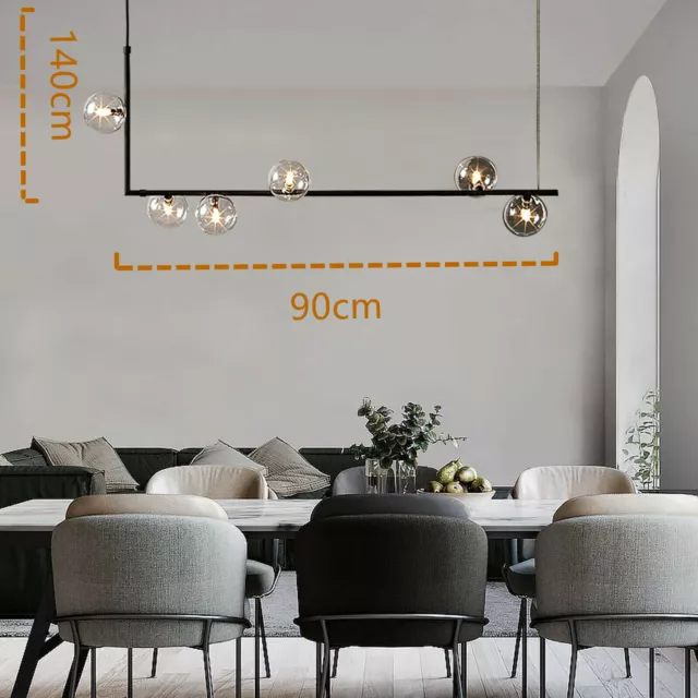 6-Light Nordic Modern Chandelier Pendant Lamp Globe Ceiling Lighting Fixture