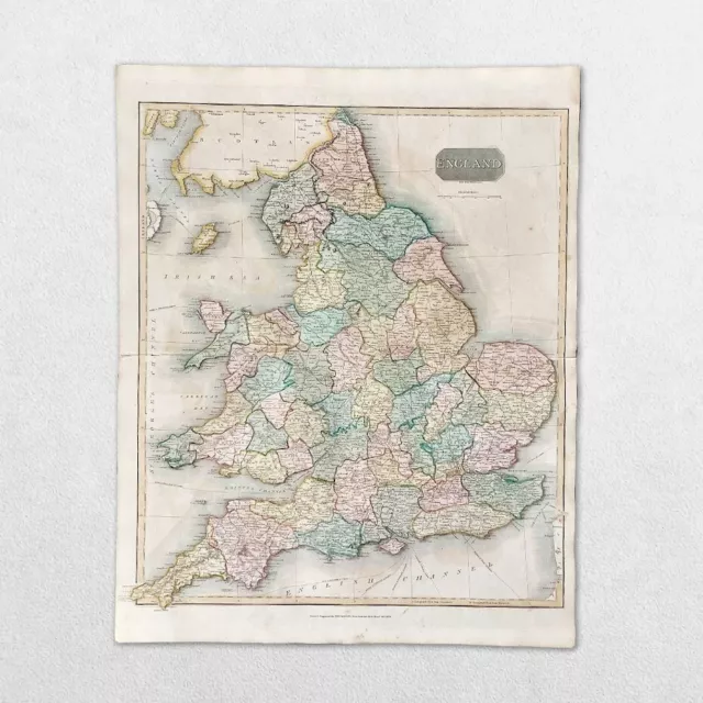 Antique 19Th Century World Atlas Map John Thomson 1814 England Wales Britain
