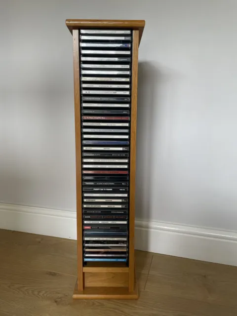 2 x armadietto CD memorizzazione supporti in legno - ciascuno contiene 40 CD 80 in totale