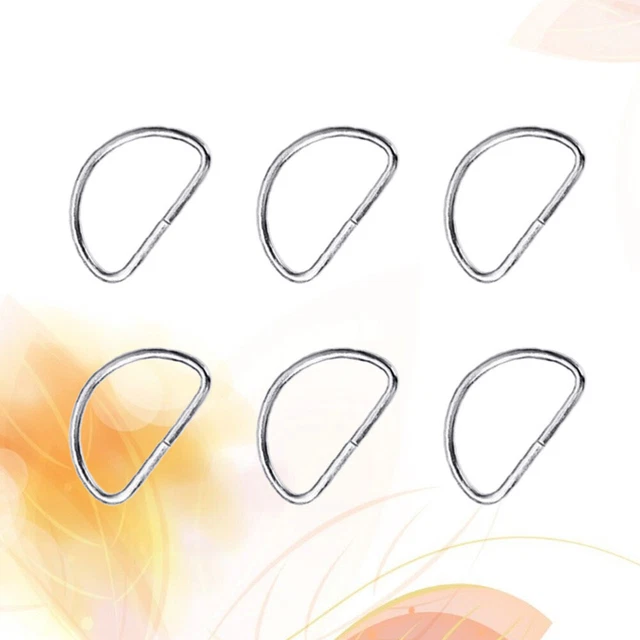 100 PIEZAS Anillos Semicirculares en Forma de D Artículos de Cuero de Acero Inoxidable