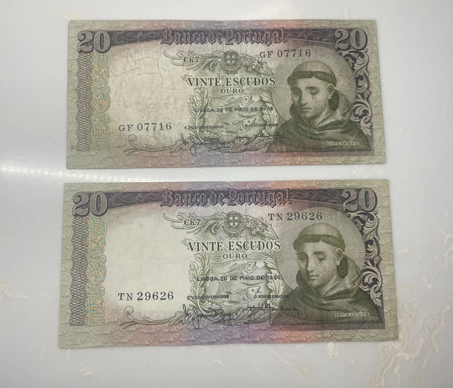 Portugal 2 X 20 Escudos 1964