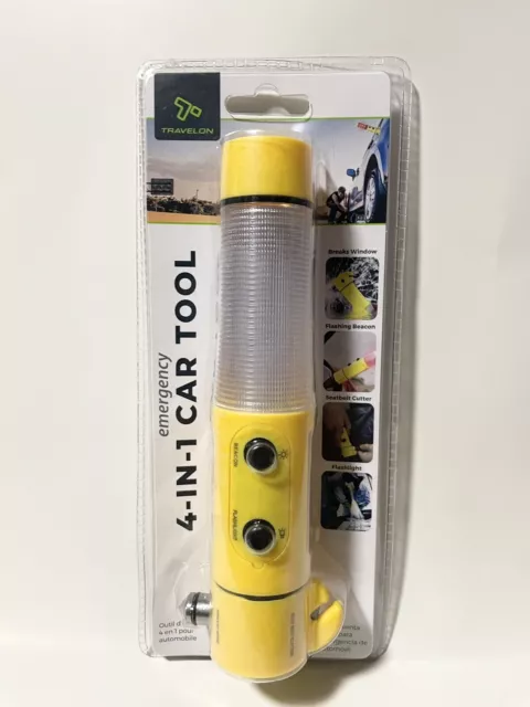 4-In-1 Emergency Car Escape Tool, Yellow,