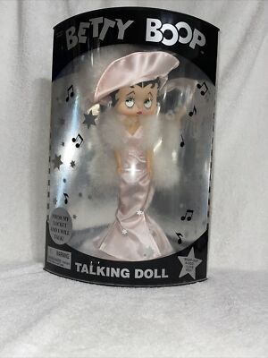 VINTAGE BETTY BOOP TALKING DOLL IN  BOX 1998 Rare Pink Dress