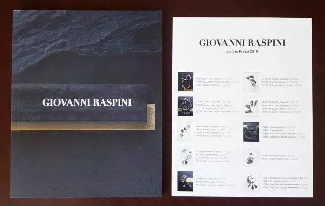 Catalogo GIOVANNI RASPINI 2019 dépliant brochure bracciali collane anello