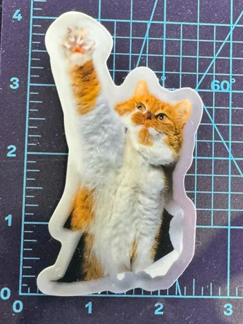 Paw Up Cat Purple Ombre Background  - Vinyl Sticker Decal Sticker Bomb Statement