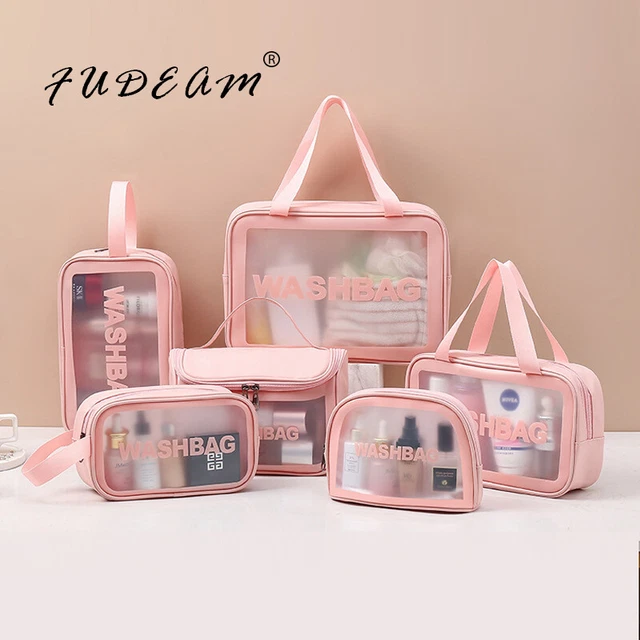 Transparent PVC Cosmetic Bag Waterproof Toiletries Storage PU Wash Bag Handbag
