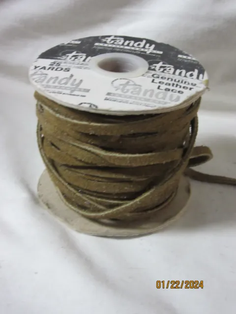 Tandy Suede Leather DARK BROWN Lace Spool Handicrafts 53 Ft. TSLDBL-53