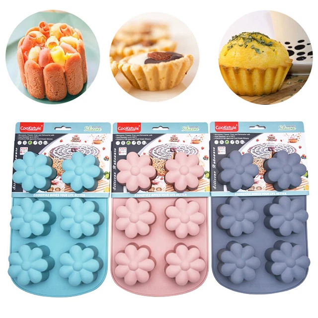 6 Grid Flower Silicone Cake Mold Bread Muffin Moon Cake Baking Mold DIY KitchJ0
