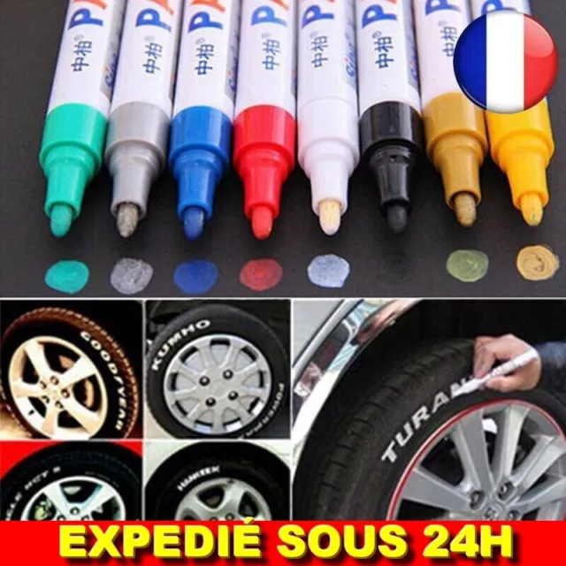 ✅ Stylo Voiture Pneu CD Etanche Permanent Marqueur Peinture Graffiti Auto Moto