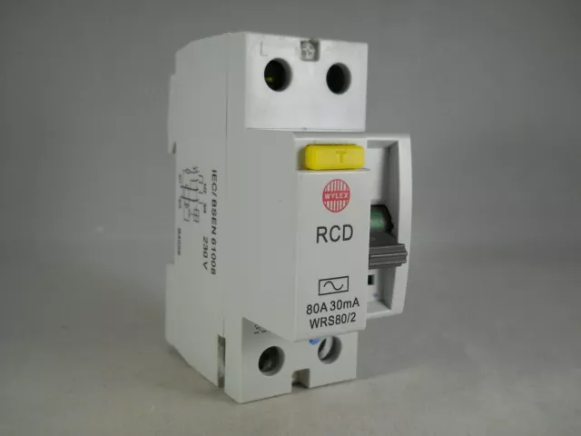 Wylex RCD 80 Amp 30mA Double Pole 80A RCCB Trip WRS80/2