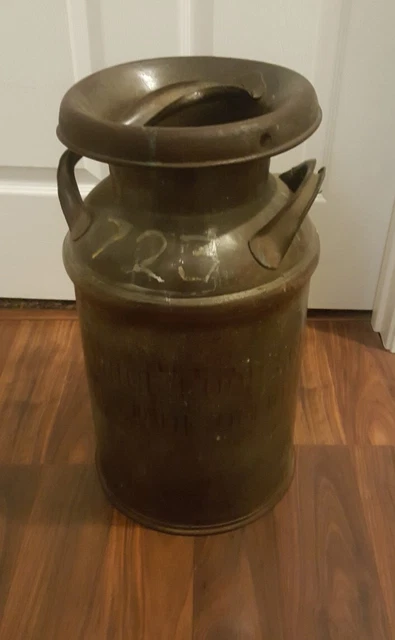 Antique Vtg Iowa Cream Can Fort Madison IA Beatrige Foods Co 10 Gal Milk Dairy