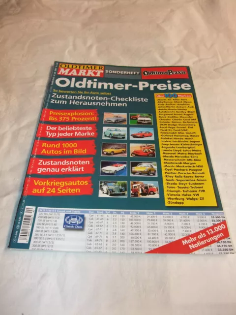 K/6/13 Auto Zeitschrift Oldtimer Markt Sonderheft Nr. 40 Oldtimer Preise 2007