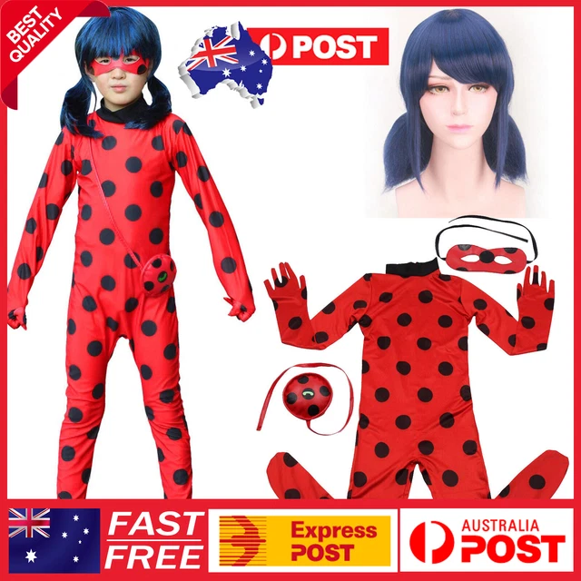 GIRLS DELUXE MIRACULOUS Ladybug Superhero Fancy Dress Kids Costume