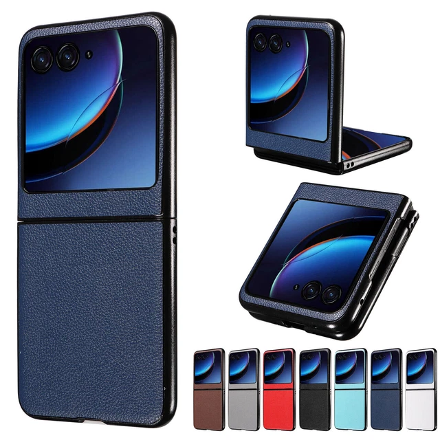 For Motorola Razr 40 / 40 Ultra Shockproof PU Leather Hard Folding Case Cover