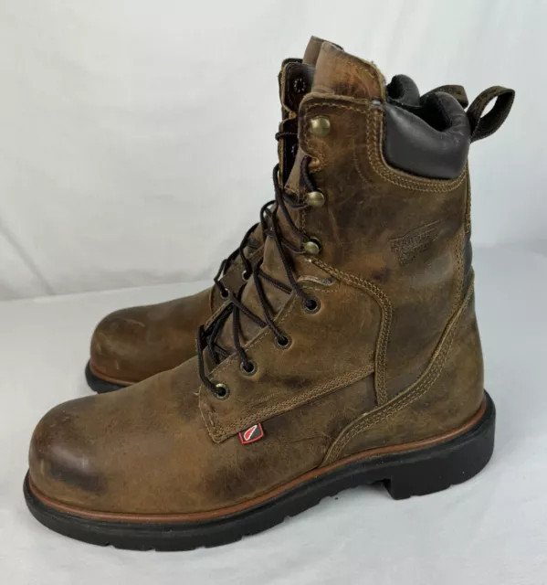 RED WING BOOTS Steel Toe Brown Leather Lace Up High Work Safety Men’s 9 ...