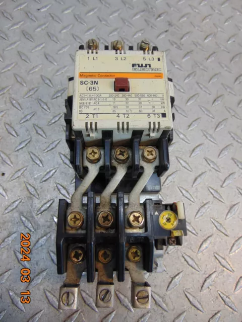 FUJI SC-3N (65) 4NC2H0 MAGNETIC CONTACTOR 120V COIL w JEM OVERLOAD RELAY 45-67A