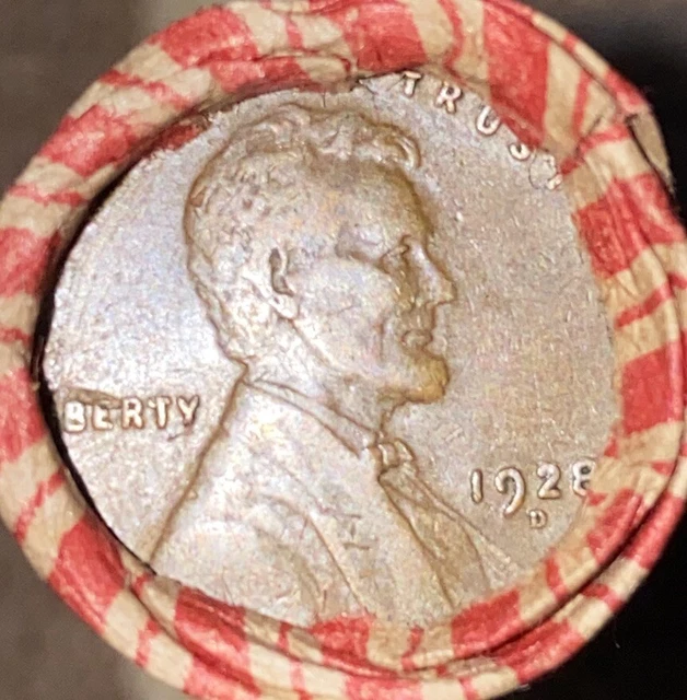 1 US Lincoln Wheat Cent Penny Roll 1928-D/1916-D (50 Coins) Old Vintage 2