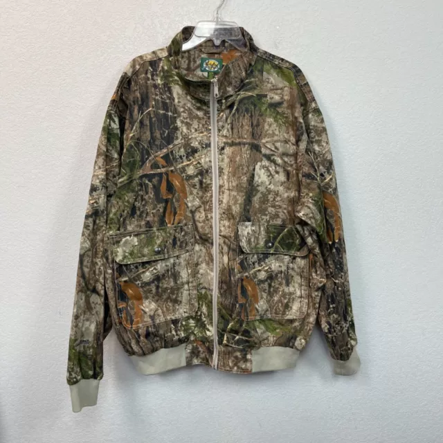 Cabelas Zonz Camo Full Zip Hunting Outdoor Camping Jacket Coat Mens XL Tall