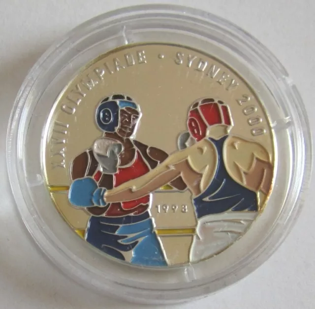 Kongo 1000 Francs 1998 Olympia Sydney Boxen Silber