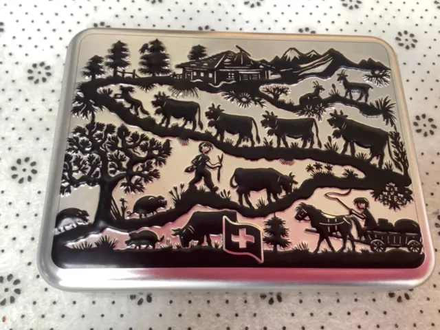 Swiss Chocolate Tin by Confiland of Switzerland Collectible Alpine design Empty