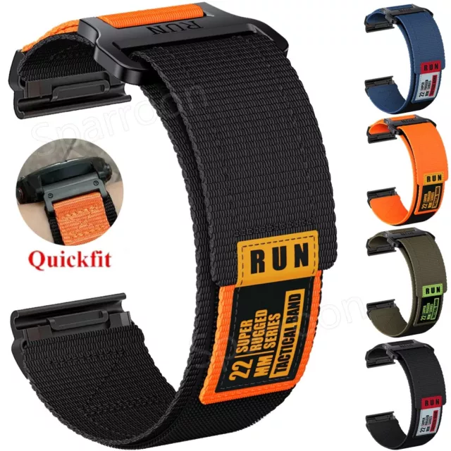 Nylon Watch Band Strap For Garmin Fenix 7 7X 6 6X 5 5X 3 Tactix Epix Pro Enduro